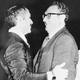 With former Jordanian monarch King Hussein, Oct. 1974. (AP Photo/Toranian)